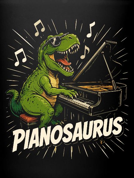 Fun Pianist Dinosaur