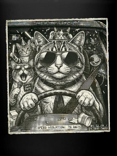 Cat flashed
