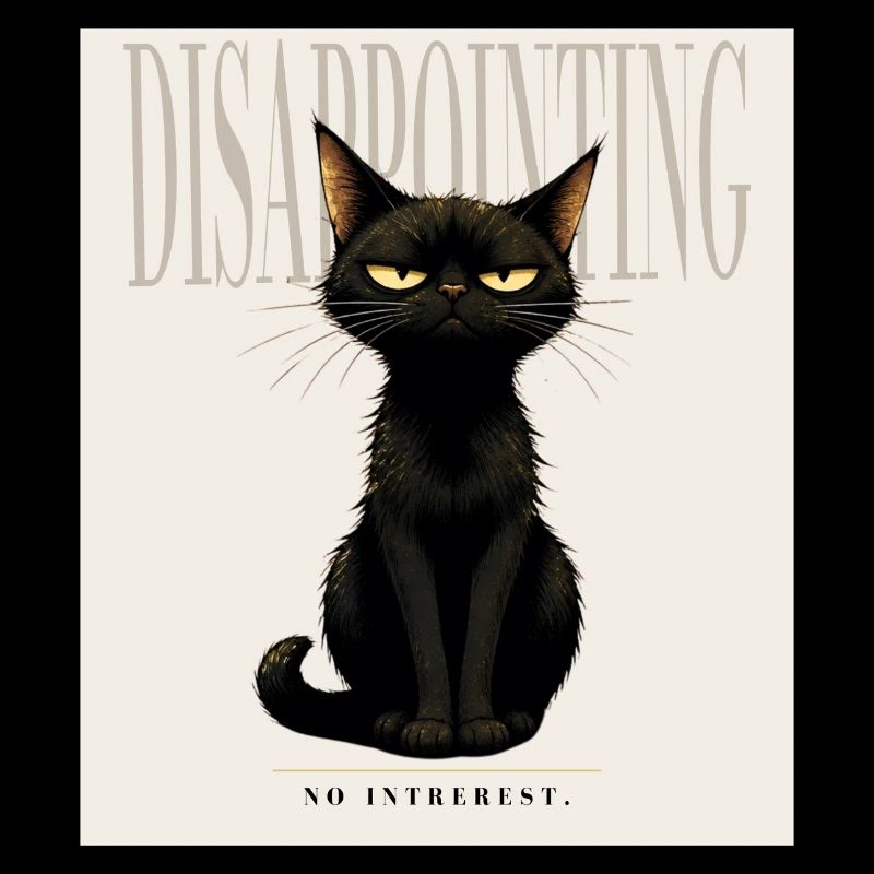 Décevant. – Dessin sarcastique du chat noir