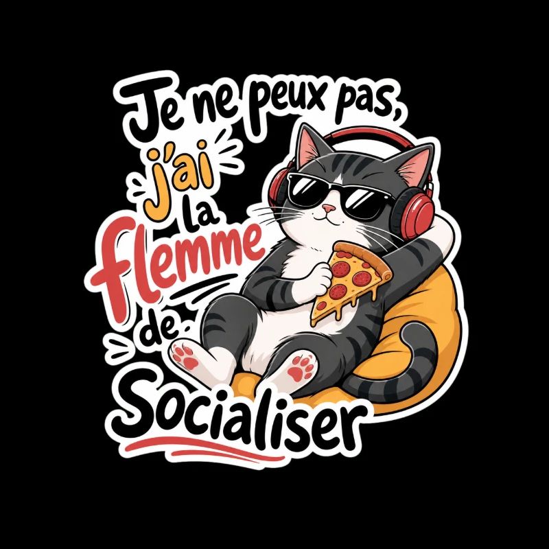 Chat pizza et flemme sociale