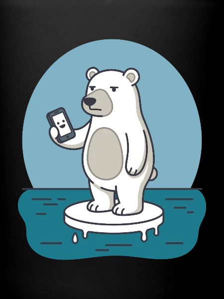 Eisbär Smartphone Klimawandel