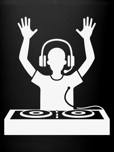 DJ Silhouette mit Kopfhörern