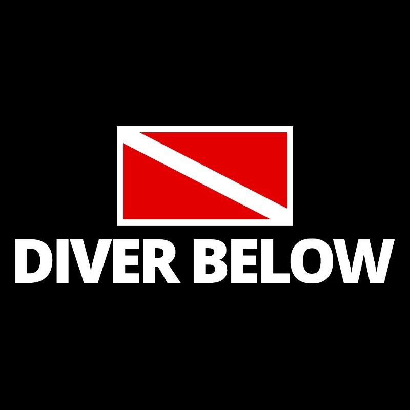 Plongeur sous le drapeau de plongée blanc