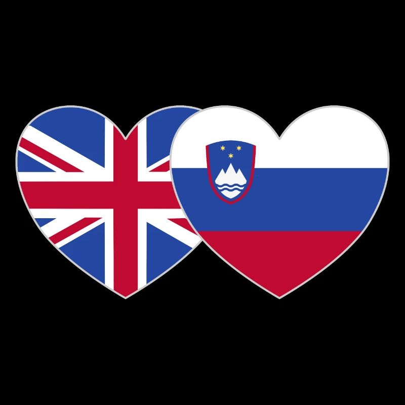 Great Britain Slovenia Flag Heart