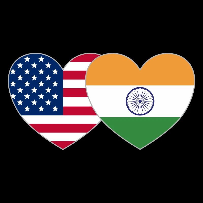 États-Unis Inde Flag Heart