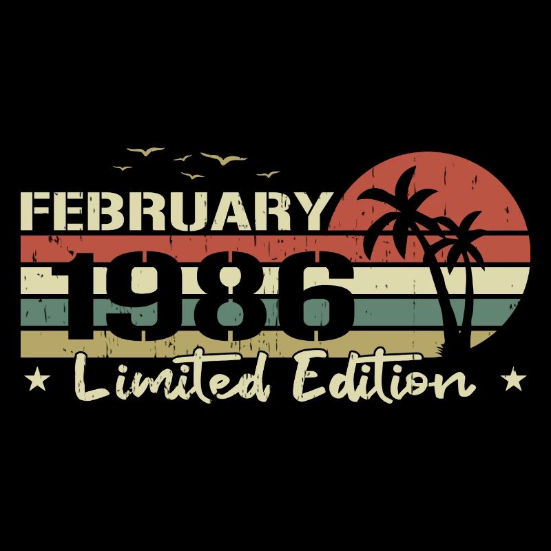February Vintage 38th Anniversary Born 1986 Vibe