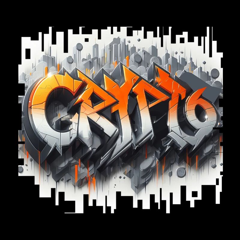 crypto, grafitti text 3D