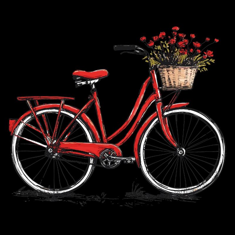 Vélo avec panier de fleurs
