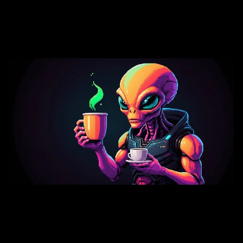 Pixel art extraterrestre rétro