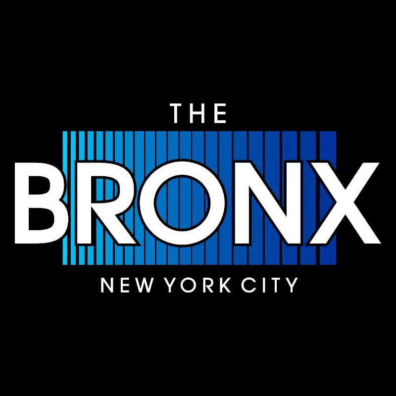 Bronx Skyline Text in blauem Verlauf