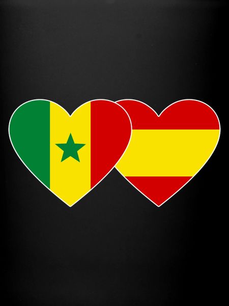 Espagne Sénégal Drapeau Coeur