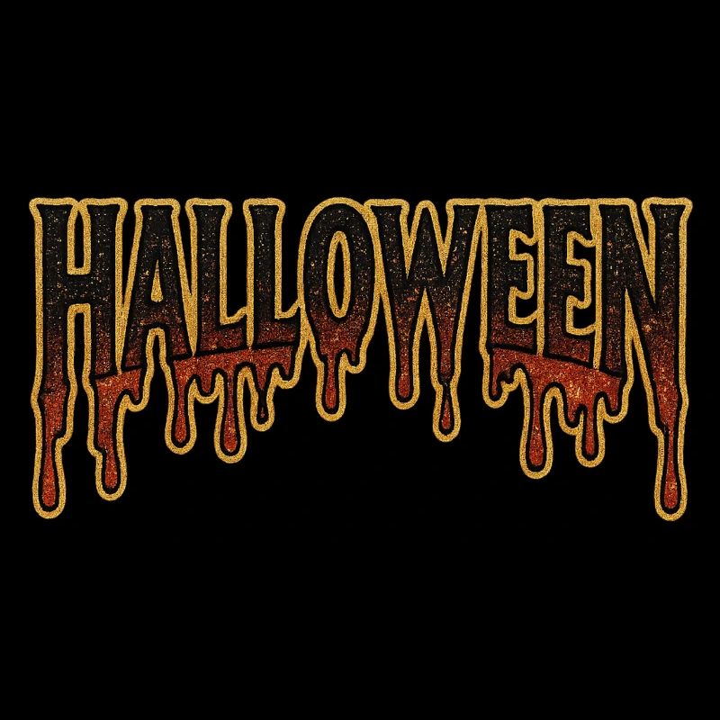 Halloween Dripping Gold Lettering