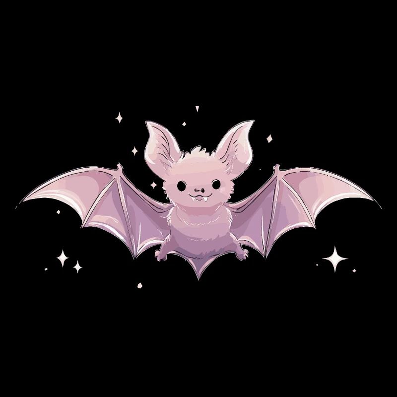 Spooky Cute Pastel Bat – Kawaii Gothic Style
