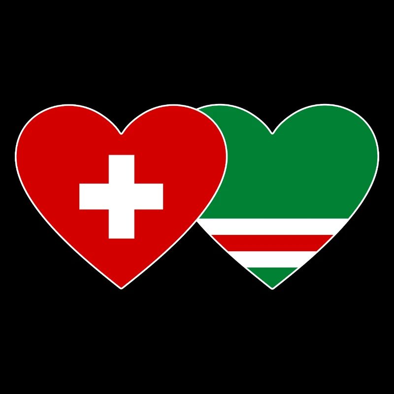 Switzerland Chechnya Flag Heart