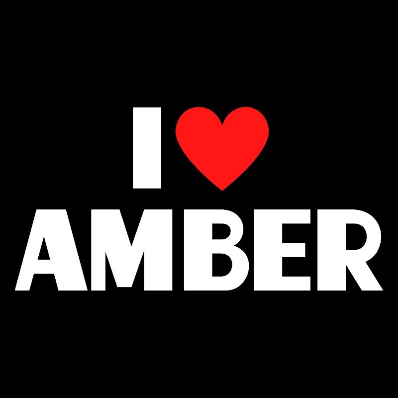 Ich liebe Amber rotes Herz Retro Statement 