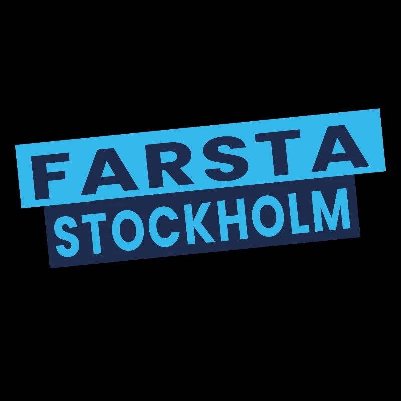 Farsta Stockholm Blaue Typografie-Layout