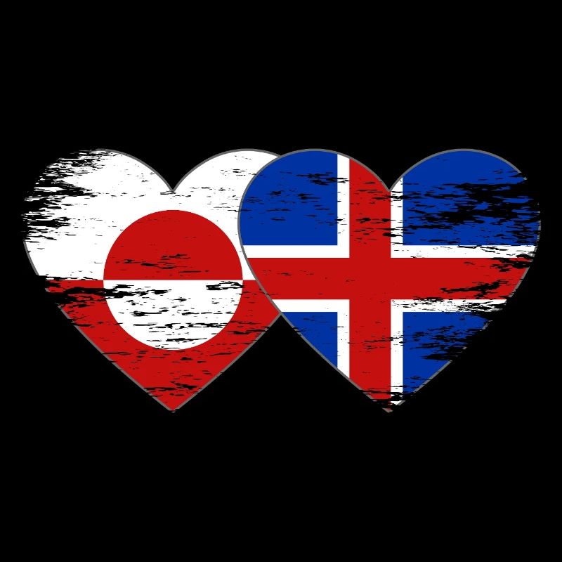 Grönland Island Flagge Herz used