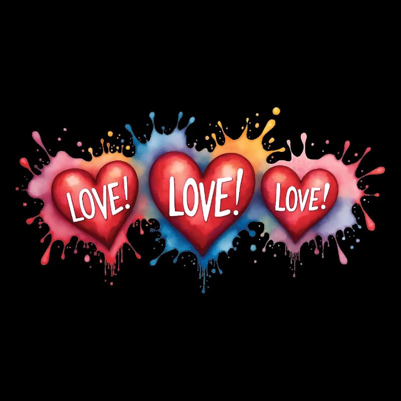 Texte d’amour Forme de cœur Impression de peinture