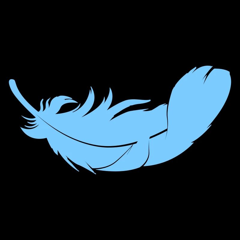 Blue Feather Silhouette
