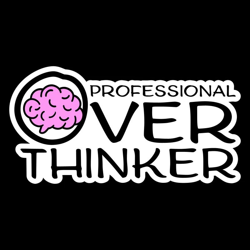 Professional Overthinker Funny Brooding Anxiety Logo