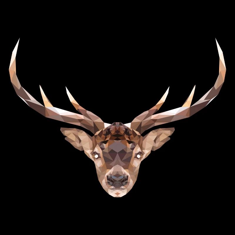 Tête de cerf polygone avec bois
