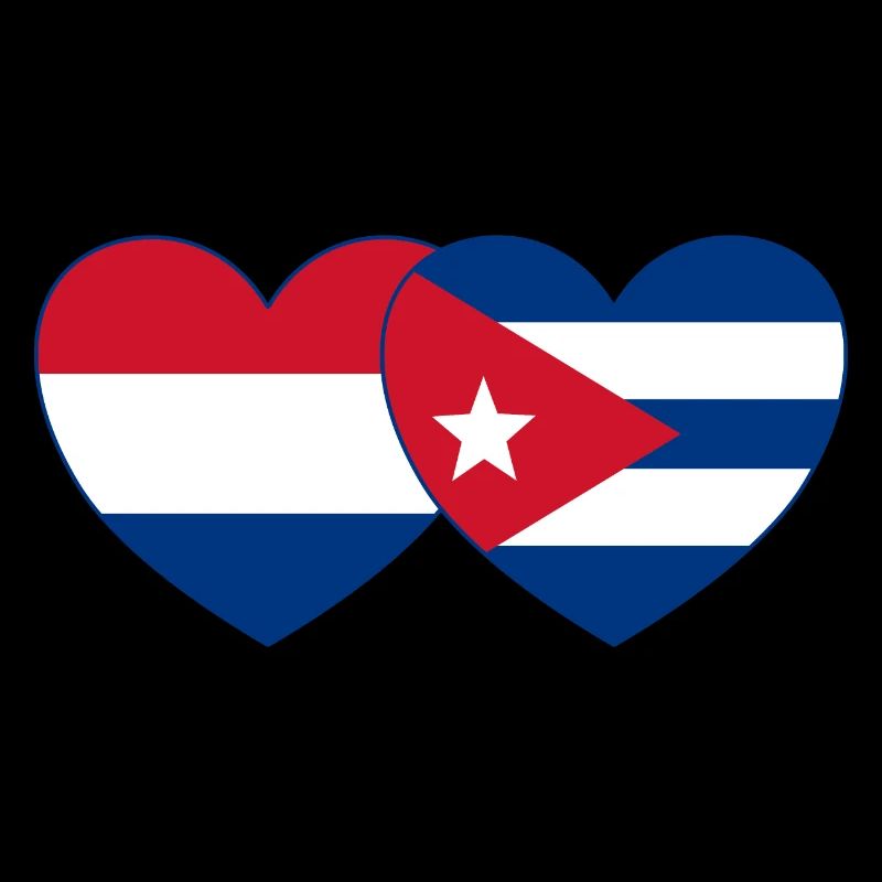 Cœur de drapeau de Cuba de Hollande