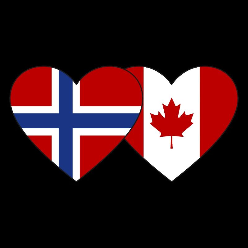 Norway Canada Flag Heart