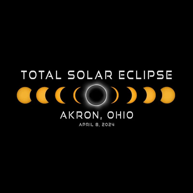 Akron Ohio Eclipse solaire 2024 8 avril Souvenir