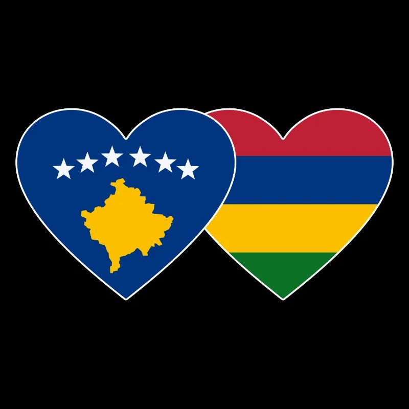 Bosnien Mauritius Flagge Herz