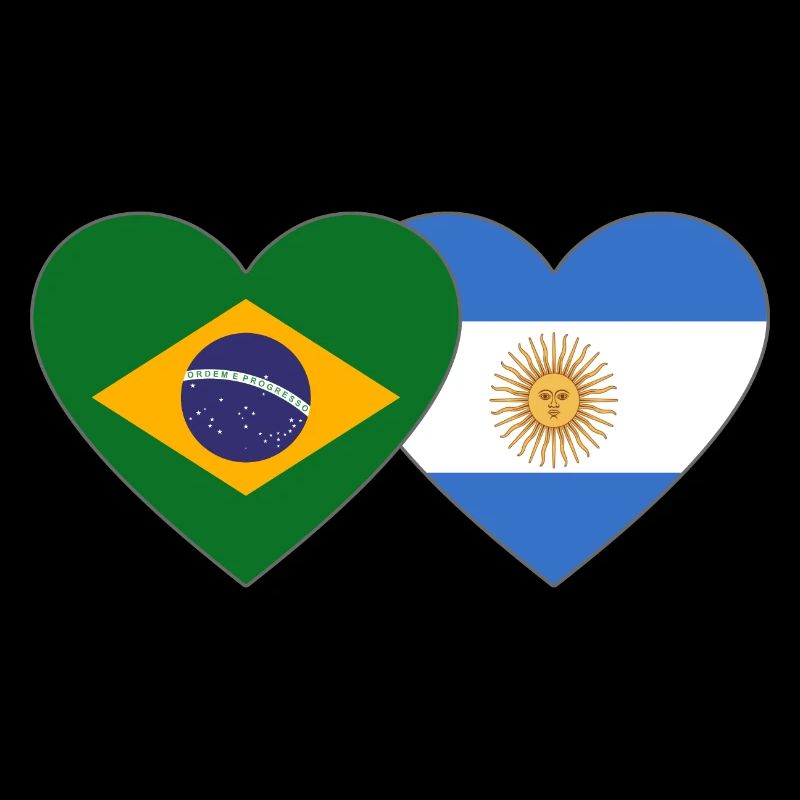 Brésil Argentine Drapeau Coeur