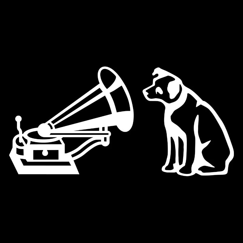 His Master's Voice Logo White