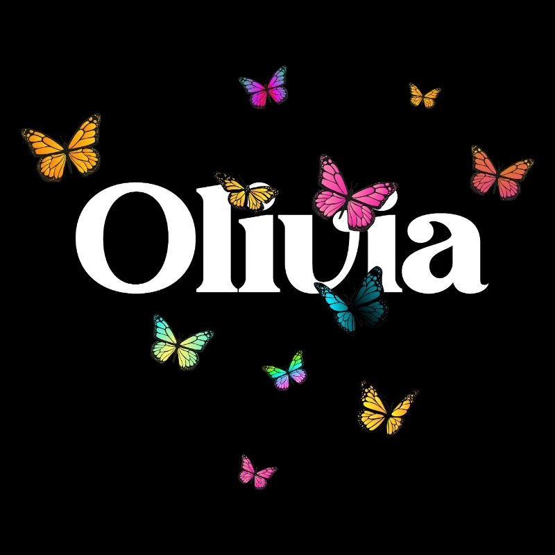 OLIVIA - Schöner Mädchen Name mit Schmetterlingen