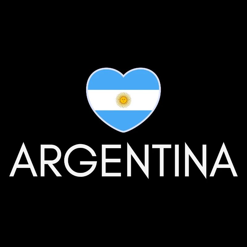Cœur avec le drapeau argentin, j’aime l’Argentine