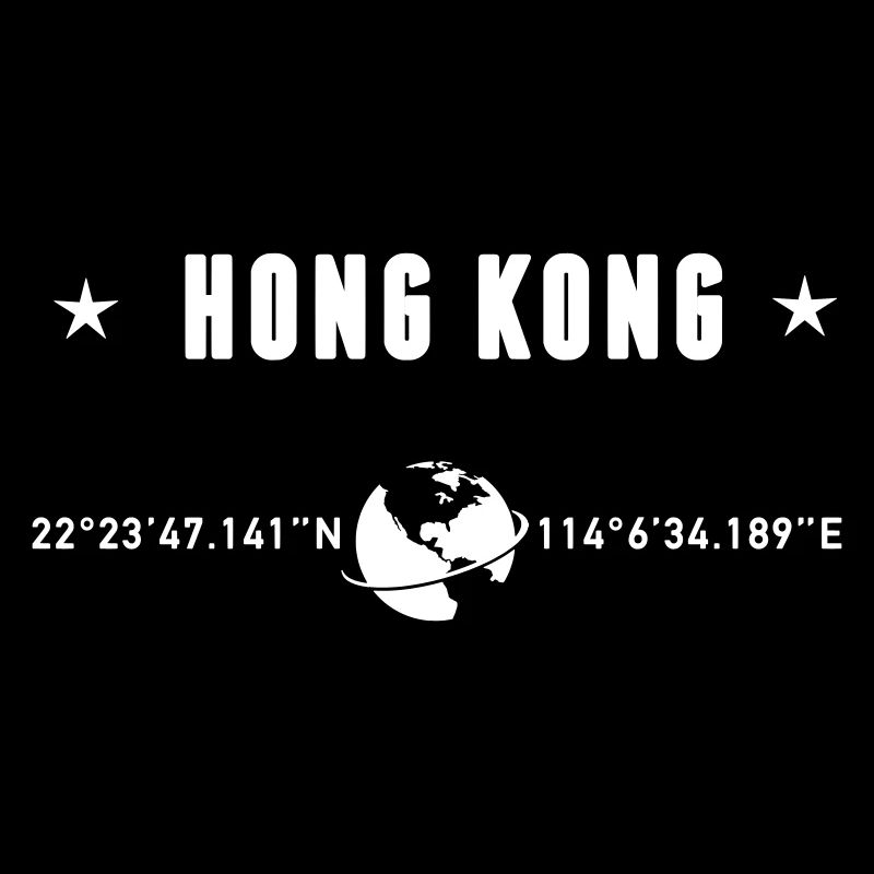 Hong Kong Coordinates White Typography