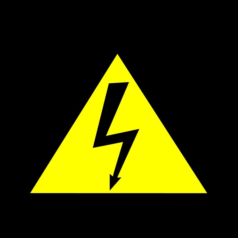High voltage attention shield symbol warning current