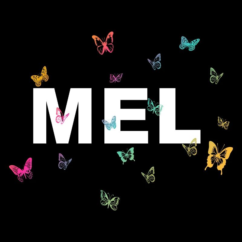 Mel - Schöner Name mit Schmetterlinge, Mädchen
