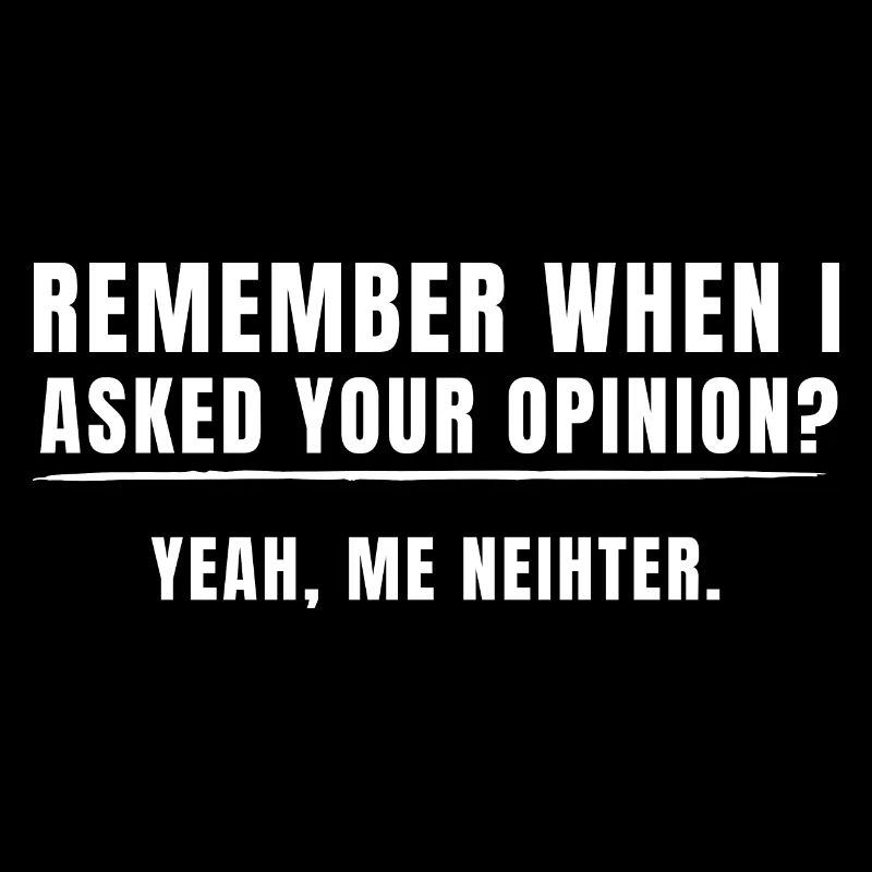 Remember When I Asked Your Opinion Me Neither