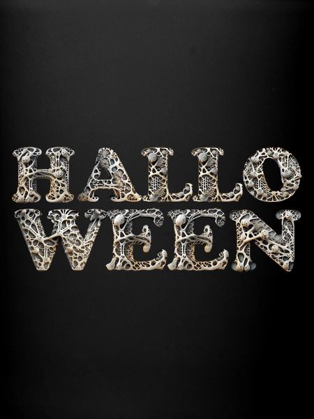 Halloween, Bones, Lettrage, Creepy