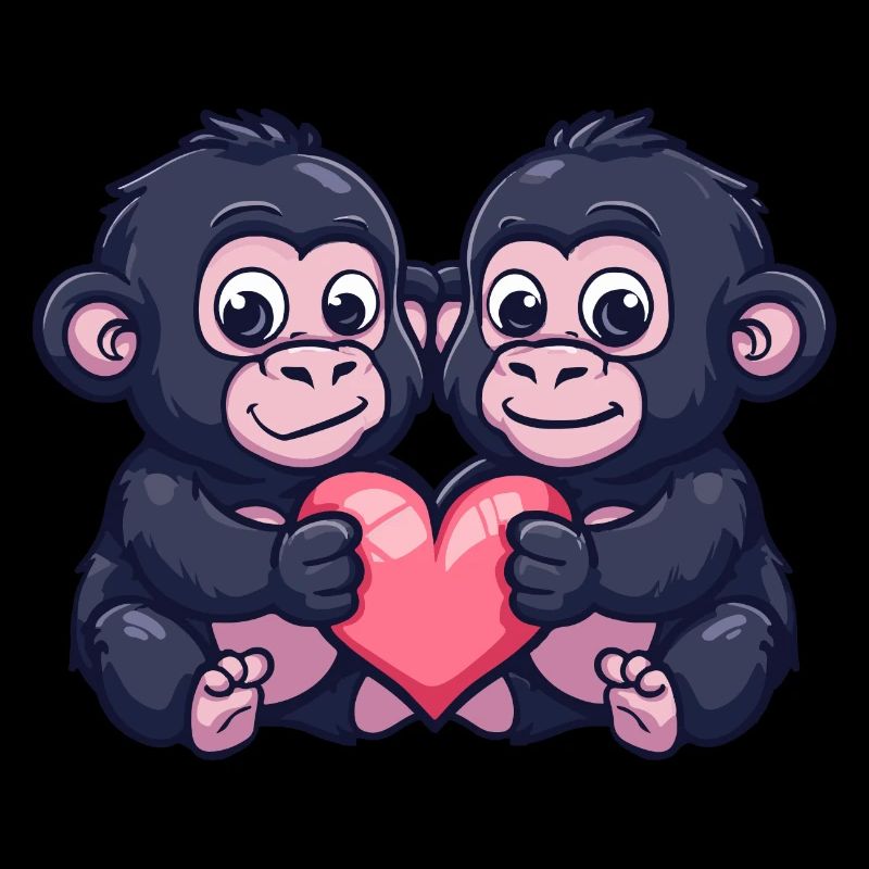 Gorilla Comic Paar Liebe