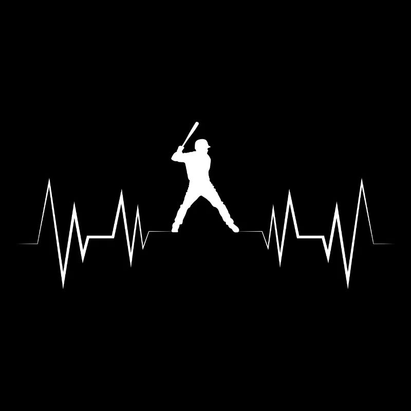 Heartbeat Baseball Silhouette
