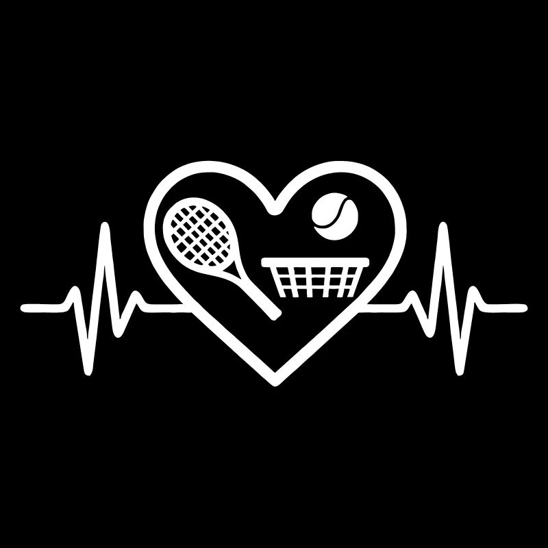 Tennis Heart Racket Ball Net