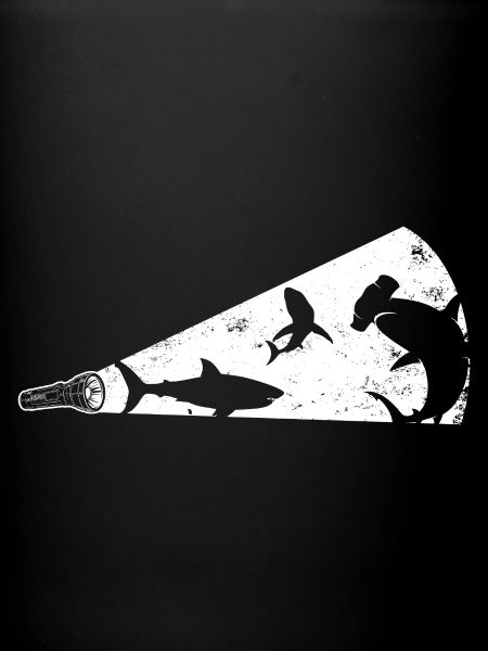 Mégaphone silhouette de requin
