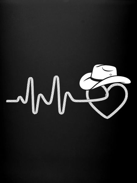 Heartbeat with cowboy hat