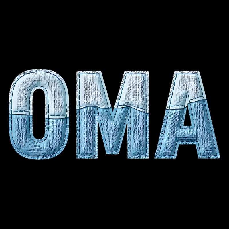 Oma Denim Schriftzug Patchwork Trend