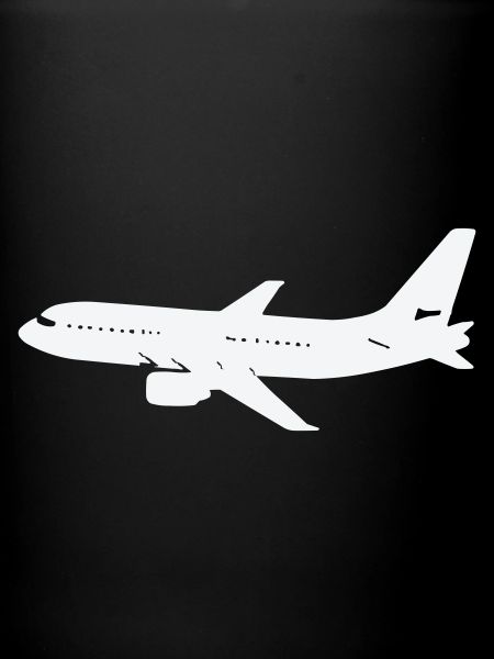 Silhouette d’avion sur fond blanc