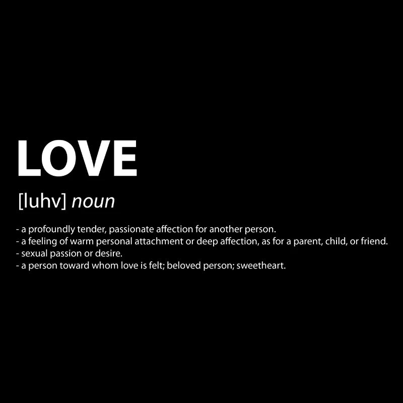 Wort Definition Liebe Geschenk Idee weiß