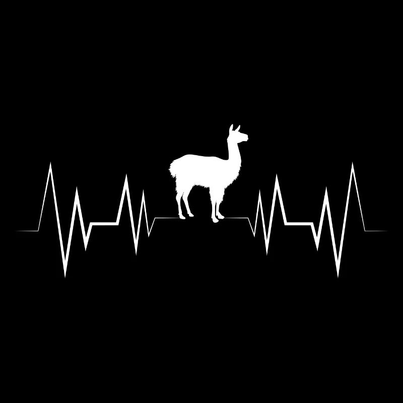 Heartbeat Alpaca Silhouette