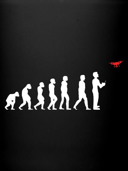 Evolution des Menschen Drohne Pilot