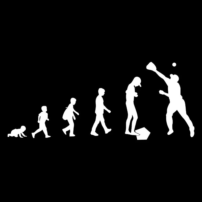 Evolution from baby to baseball player / sport
