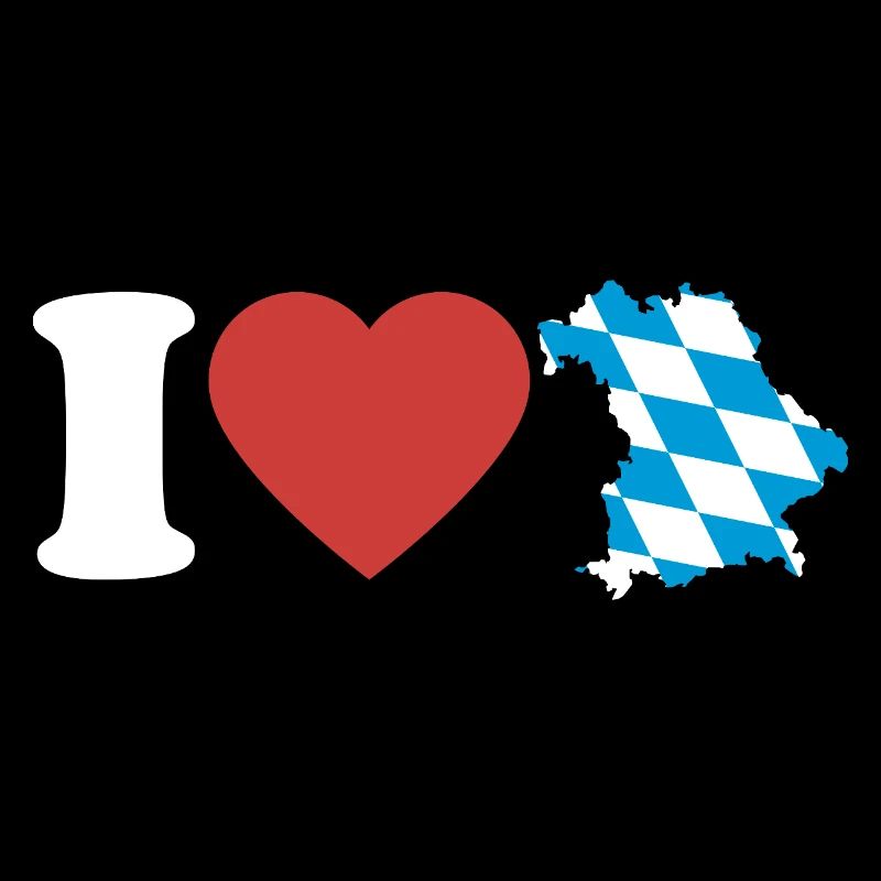 I Love Bavaria | Heart with blue white map